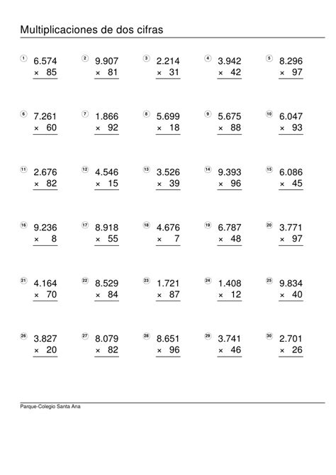 Roberto Dosa Ficha MultiplicaciÓn Por Dos Cifras Ii