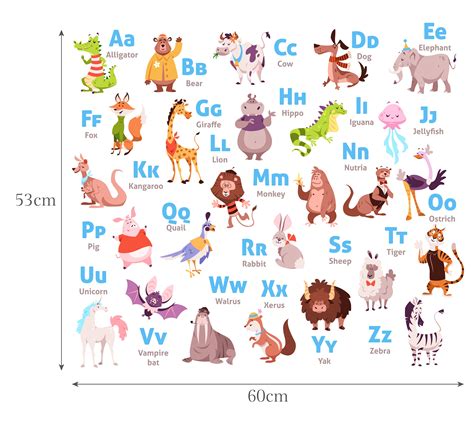 Stock Wall Stickers :: Alphabet Wall Stickers :: Animal Alphabet Wall Stickers