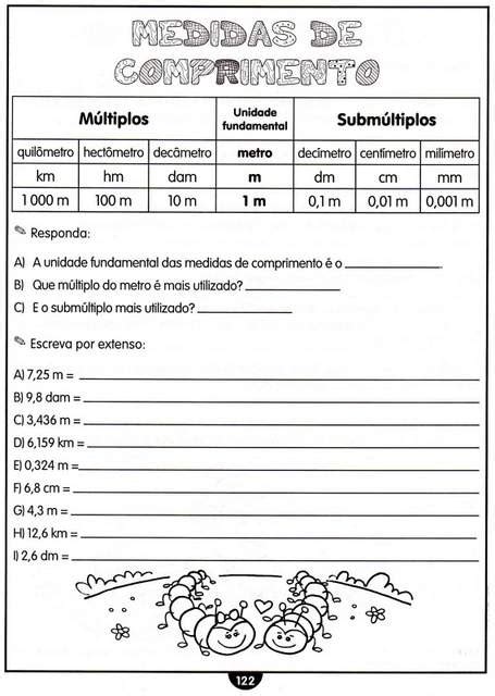 Atividades Medidas De Comprimento