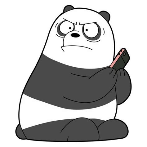 We Bare Bears Angry Panda With Phone Sticker We Bare Bears Bare