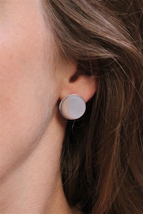 Flat Disc Studs Mm Disc Post Earrings Sterling Silver Stud Etsy