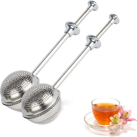 2 Pcs Tea Infuser Loose Tea Steeper Long Handle Retractable Tea