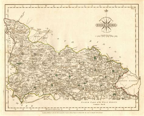 West Riding Of Yorkshire North Antique Map By John Cary Original