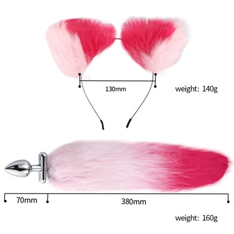 Plug Plug Anal en métal avec queue de renard et oreilles de chat accessoires érotiques gode