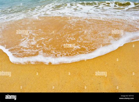 Soft Wave Lapped The Sandy Beach Stock Photo Alamy