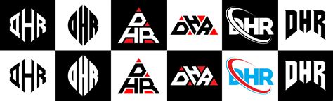 Dhr Letter Logo Design In Six Style Dhr Polygon Circle Triangle