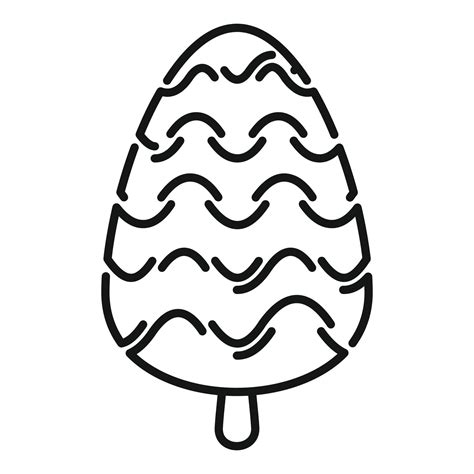 Needle Pine Cone Icon Outline Style Vector Art At Vecteezy