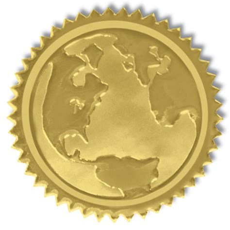 Paperdirect Deluxe Embossed Globe Gold Foil Certificate Seals Self