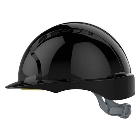 Jsp Evo Vented Slip Ratchet Safety Helmet Black Pf Cusack