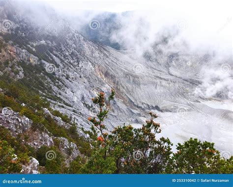 Sulfur Smoke In The Crater Of Mount Tangkuban Parahu Bandung