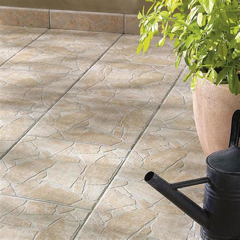 Carrelage sol extérieur effet pierre beige Opus l 35 x L 35 cm Leroy