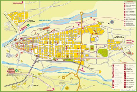 Cuneo tourist map