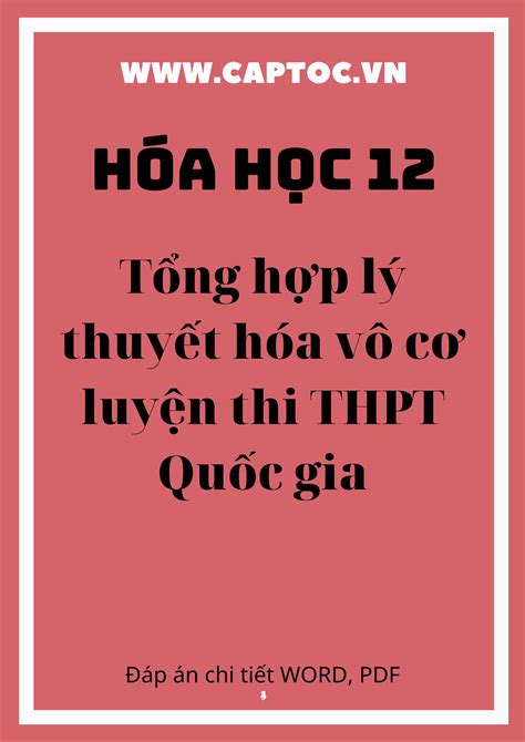 Tổng hợp lý thuyết hóa vô cơ luyện thi THPT Quốc gia