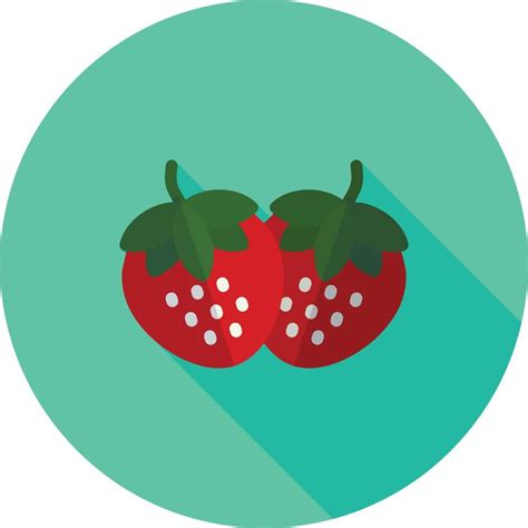 Icono De Sombra Larga Plana De Fresas Vector En Vecteezy