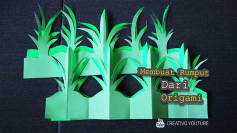 Cara Membuat Rumput Hiasan Dari Kertas Origami Youtube