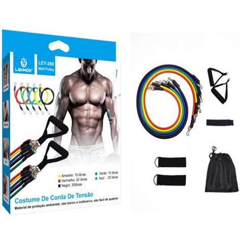 Kit Elástico Para Treino Exercícios Malhar Musculação