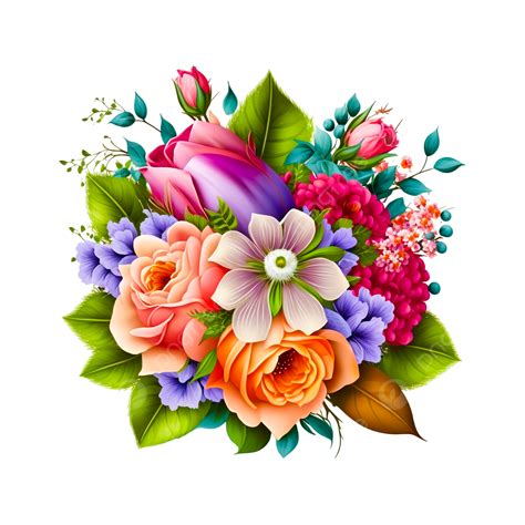 Ramo De Flores De Celebración Floral Pintado A Mano PNG dibujos Ramo