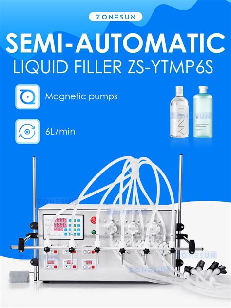 Zonesun Zs Ytmp S Semi Automatic Nozzles Magnetic Pump Liquid Filli