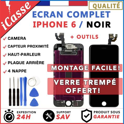 Bloc Complet Assembl Vitre Tactile Lcd Pour Iphone Noir Icasse