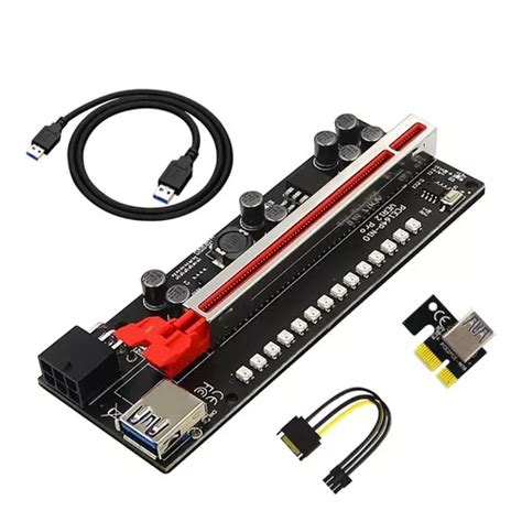 Placa Riser Plus Rgb Led Pcie Cabo Usb Extensor Cm