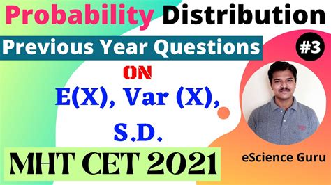 Probability Distribution Pyq S Of Mht Cet On E X V X S D