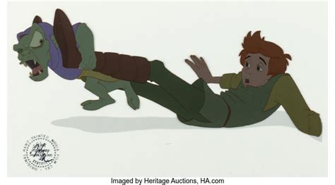 The Black Cauldron Taran And Creeper Production Cel Walt Disney 1985