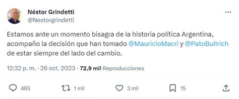 Grindetti “acompaño La Decisión Que Tomaron Macri Y Bullrich” Perfil