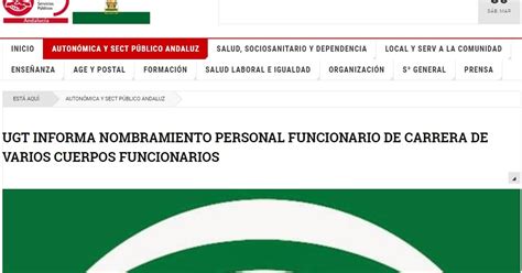 Blog de Salva Jiménez UGT INFORMA NOMBRAMIENTO PERSONAL FUNCIONARIO DE