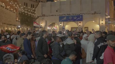 Souq Waqif In Doha Qatar Night Shot During 2023 AFC Asian Cup Stock