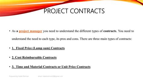 Contracts And Types Project Management