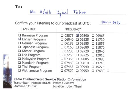 Radio Thailand World Service Hsk9 Md Ashik Eqbal