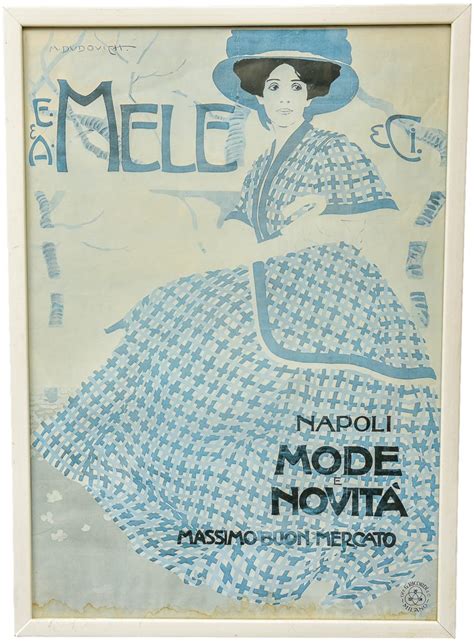 Mele Napoli Mode E Novita Vintage Framed Poster By Artist Dudovich