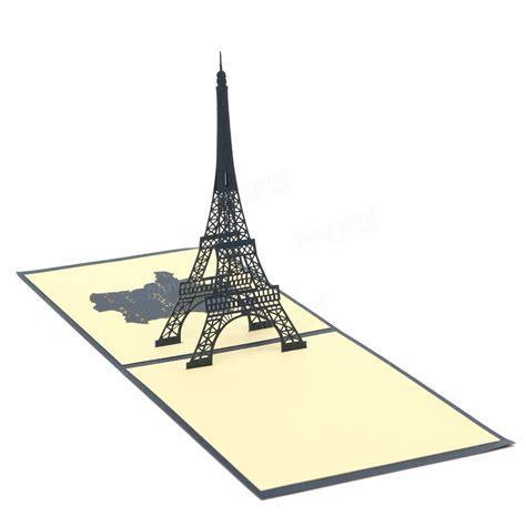 Handmade 3d Pop Up Eiffel Tower Greeting Card Birthday Anniversary Party Invitation Card At Banggood