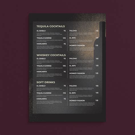 Drinks Beverage Menu Template [PSD] - BrandPacks