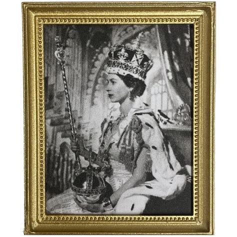 dolls house queen elizabeth ii coronation portrait bw picture