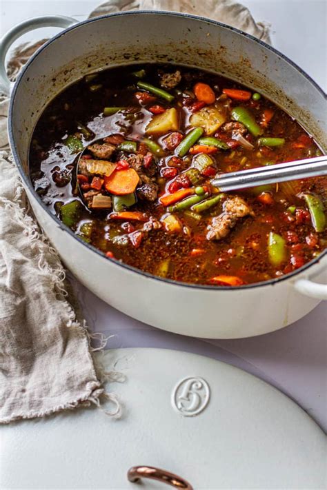 Grandmas Old Fashioned Vegetable Beef Soup Recipe Meiko And The Dish