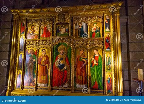 Retablo De San Nicolas Saint Nicholas Catedral Monaco Foto Editorial