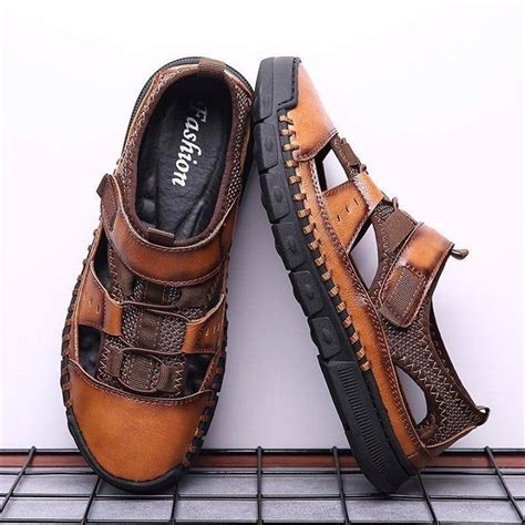 💎 Sandals Leather Brown Mens Casual Shoes Slippers Sneakers Outdoor 💎 Starting At 406