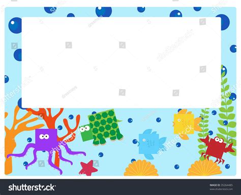 Sea Animal Border Easy Edit Animal Stock Vector (Royalty Free) 35264485 ...