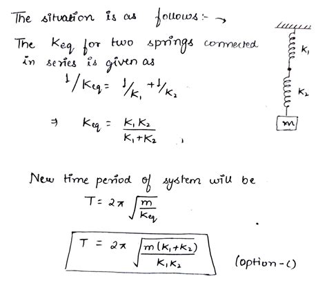 A Mass M Is Suspended From The Two Coupled Springs Connected In Series