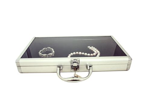 Glass Top Aluminum Glass Top Jewelry Display Case with Handle – JPI Display