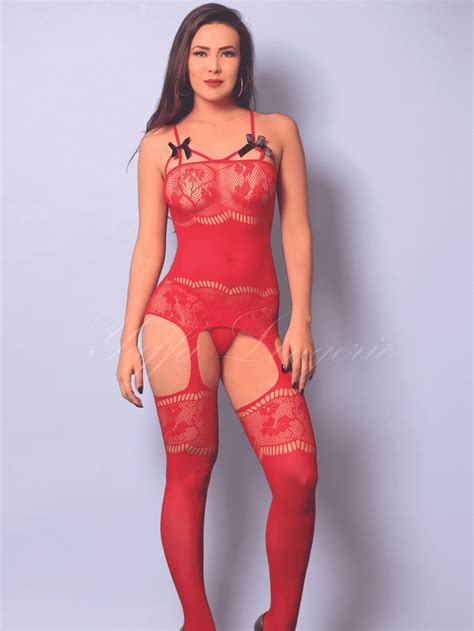 Lingerie Sexy Macacão Arrastão Sensual Cinta Liga Florida SHEIN Brasil