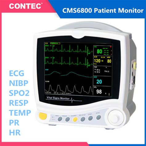 CONTEC CMS6800 ICU Vital Signs Patient Monitor Portable ECG NIBP SPO2