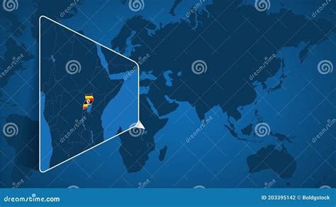 Ligging Van Oeganda Op De Wereldkaart Met De Uitgebreide Kaart Van