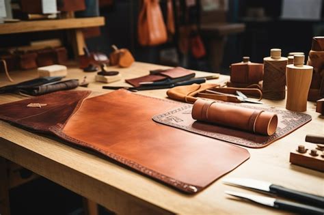 Premium Photo | Leatherworking tools and supplies at craftsmanship ...