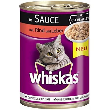 Whiskas Katzenfutter Nassfutter Adult Mit Huhn In Gelee Dosen