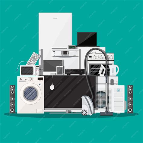 Premium Vector Household Appliances And Electronic Devices