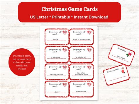 Christmas Game Cards, Printable Christmas Games, Family Games Printable ...