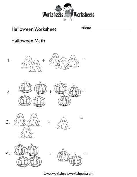 Halloween Math Worksheet Free Printable Educational Worksheet