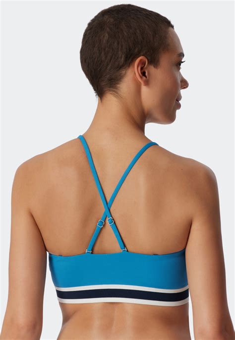 Bandeau Bikini Set Softpads variable Träger Midi Slip Ripp Optik aquarium Underwater SCHIESSER